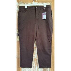 Gloria Vanderbilt Amanda Stretch Straight Leg Jean - Coffee Roast - 20W Average